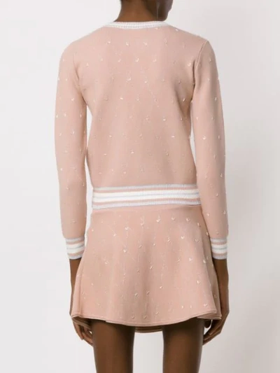 Shop Andrea Bogosian Embroidered Cardigan In Pink