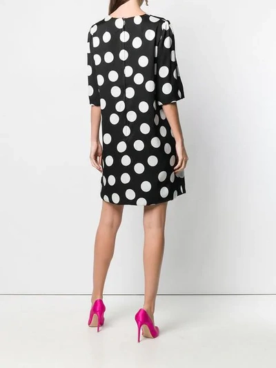 Shop Dolce & Gabbana Polka-dot Shirt Dress In Black