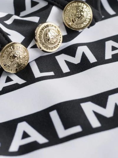 BALMAIN LOGO印花坦克背心式泳衣 - 黑色