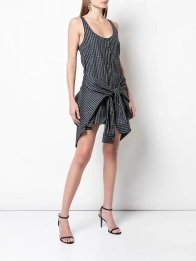 ALEXANDER WANG POPLIN TIE WAIST ROMPER - 黑色