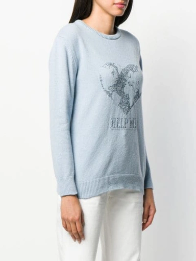 Shop Alberta Ferretti Help Me Sweater In Blue