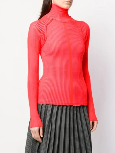 ACNE STUDIOS RIBBED POLO NECK SWEATER - 红色