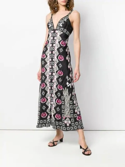 Shop Temperley London Flux Printed Flared Dress In Black