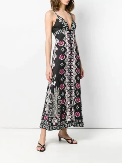 Shop Temperley London Flux Printed Flared Dress In Black