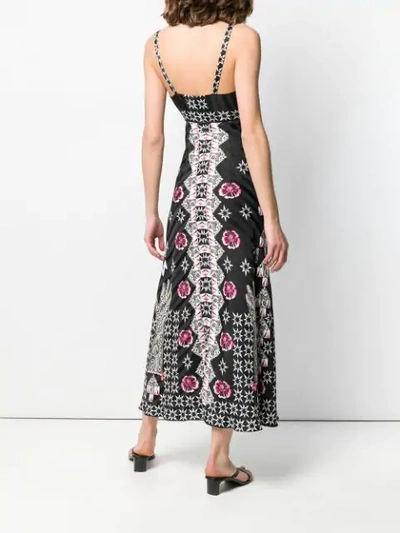 Shop Temperley London Flux Printed Flared Dress In Black