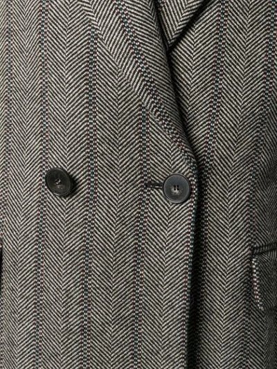 Stella Mccartney Oversized Herringbone Wool Coat In Grey