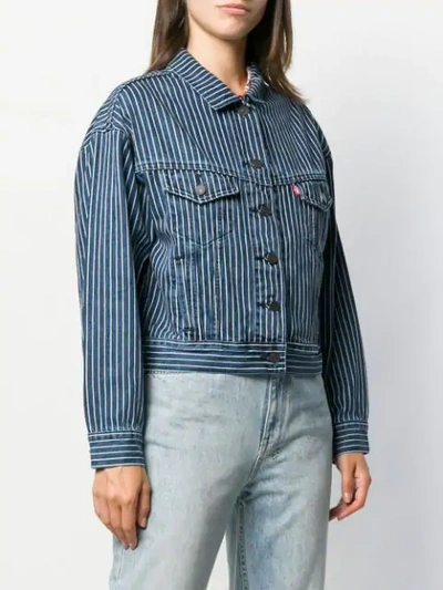 Levi's Striped Denim Jacket In Blue | ModeSens