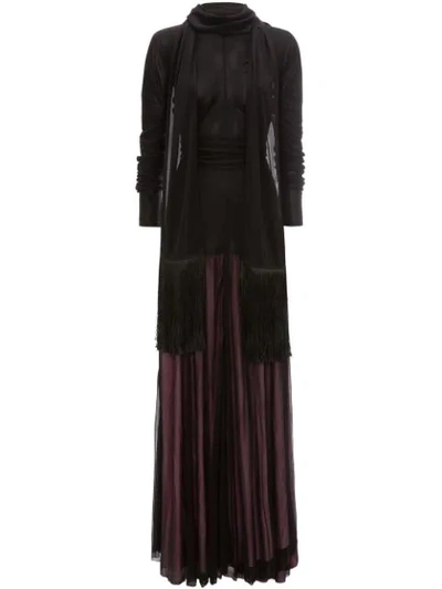 Shop Jw Anderson Belted Scarf Maxi Dress In Black