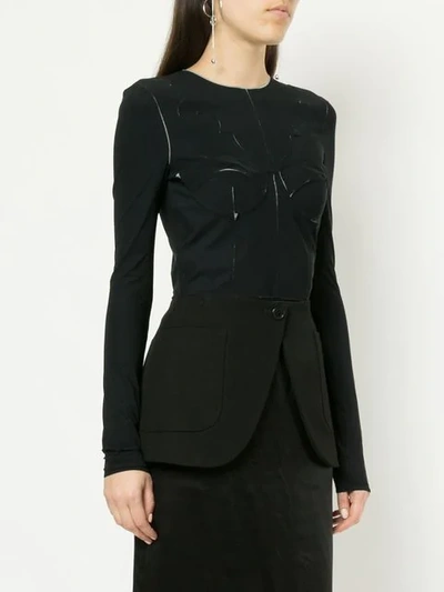 Shop Maison Margiela Long-sleeve Fitted Bodysuit In Black