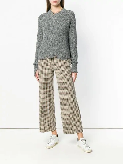 Shop Moncler Houndstooth Trousers In Neutrals