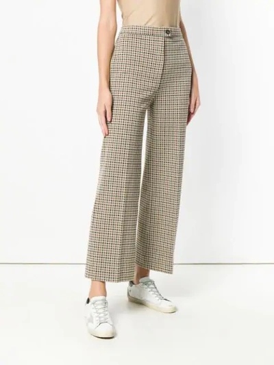 Shop Moncler Houndstooth Trousers In Neutrals
