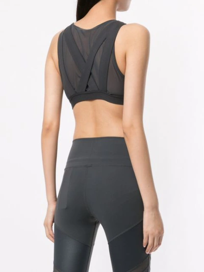 Shop Alo Yoga Sheer Crop Top In Grey