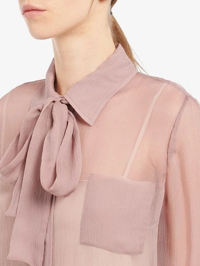 PRADA 蝴蝶结衬衫 - 粉色