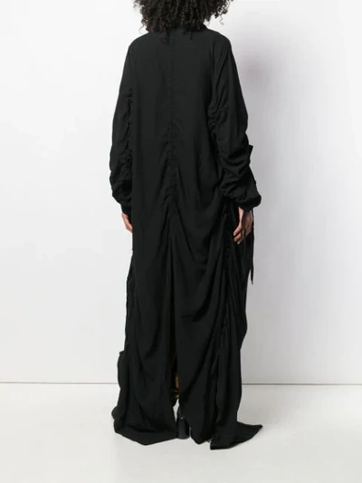 Shop Ann Demeulemeester Double Breasted Maxi Coat - Black