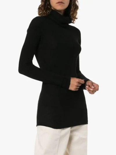 Shop Rick Owens Longline Cashmere Jumper In Black