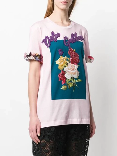 Shop Dolce & Gabbana Floral T-shirt In Pink