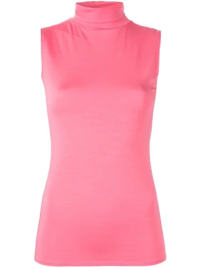 Shop Layeur Mock Neck Sleeveless Tank In Bubblegum