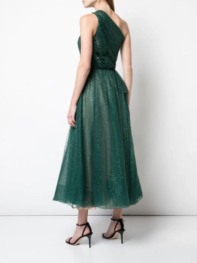 Shop Marchesa Notte Embellished Midi Dress In Green