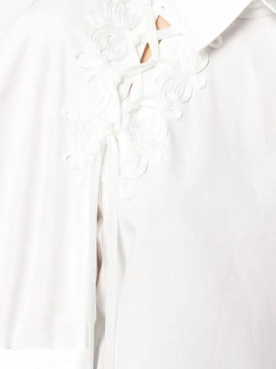 Shop Fendi Floral Tassel Blouse In White