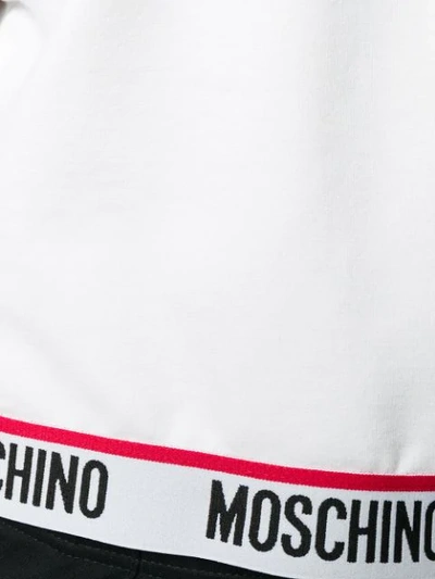 Shop Moschino Logo Trim Sweatshirt - White