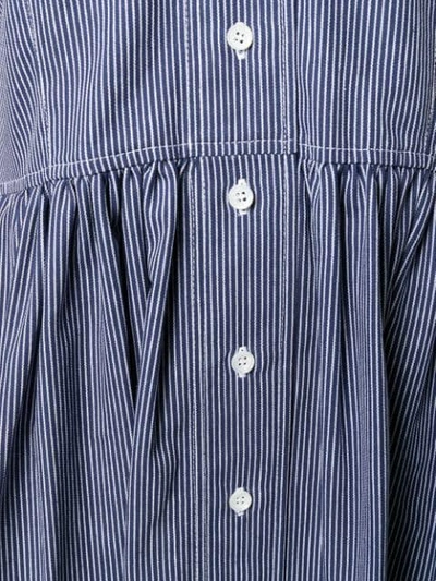 Shop Peter Jensen Striped Smock Shirt Dress - Blue