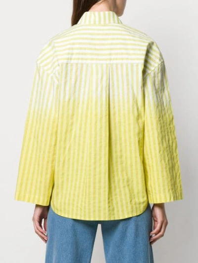 ROBERTO COLLINA OVERSIZED STRIPED SHIRT - 黄色