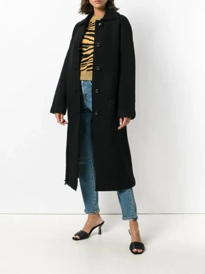 PROENZA SCHOULER CHENILLE EMBROIDERED KNIT COAT - 黑色