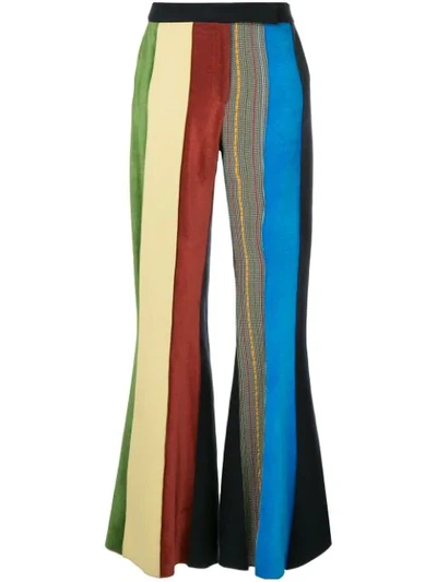 Shop Rosie Assoulin Striped Flared Trousers - Multicolour