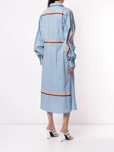 Shop Johanna Ortiz Cocoa Beach Shirt Dress In Blue