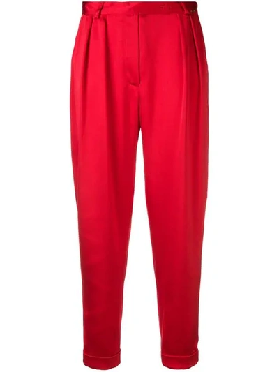 Shop Styland Tapered Trousers In Red