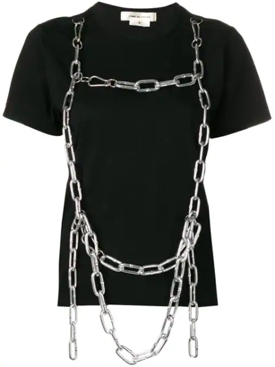 Shop Comme Des Garçons Chain Embellished T-shirt In Black