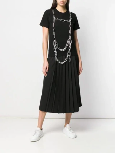 Shop Comme Des Garçons Chain Embellished T-shirt In Black