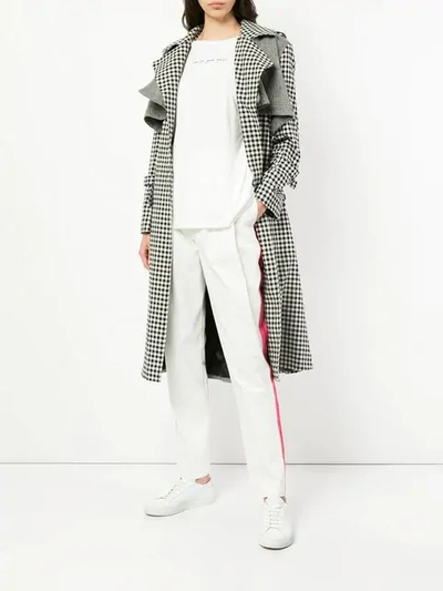 Shop Maggie Marilyn Gingham Trench Coat In Black