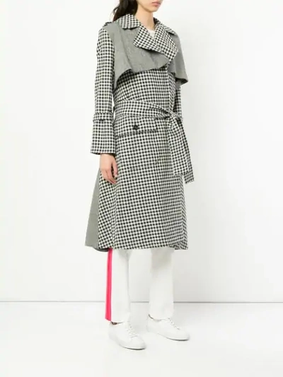 Shop Maggie Marilyn Gingham Trench Coat In Black