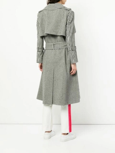 Shop Maggie Marilyn Gingham Trench Coat In Black