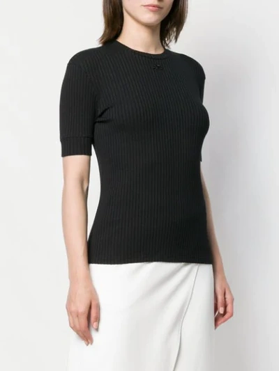 Shop Courrèges Ribbed Top - Black