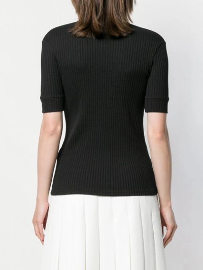 Shop Courrèges Ribbed Top - Black