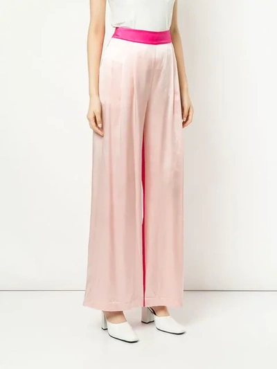 Shop Michael Lo Sordo High Waisted Wide Leg Trousers In Pink