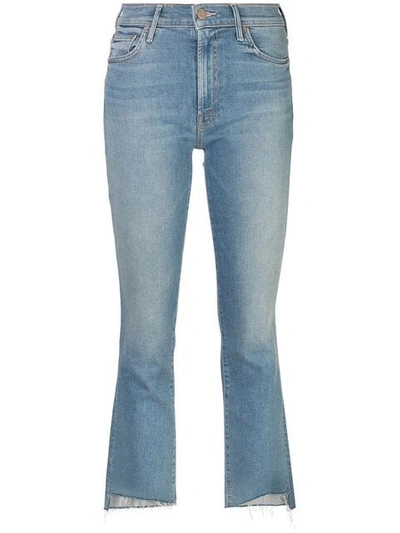 Shop Mother Cropped Bootcut Jeans In Blue