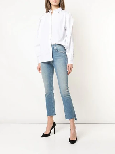 MOTHER CROPPED BOOTCUT JEANS - 蓝色