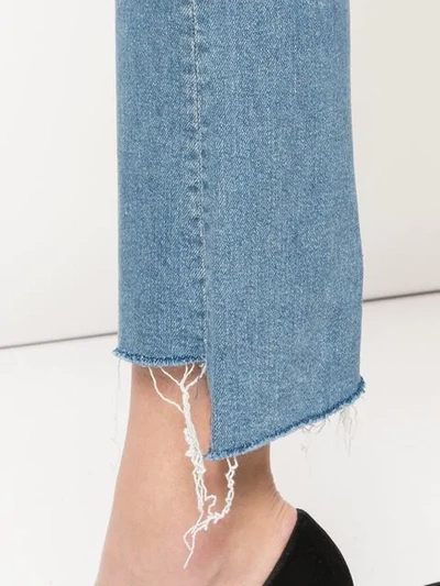 Shop Mother Cropped Bootcut Jeans In Blue