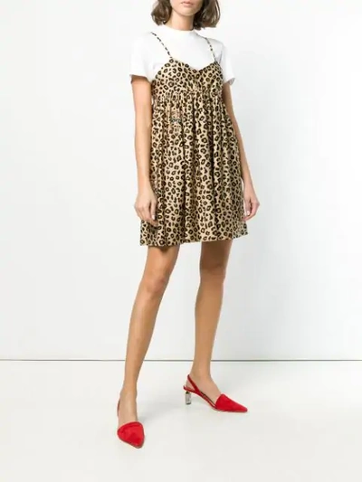 Shop Vivetta Leopard Short Dress - Neutrals