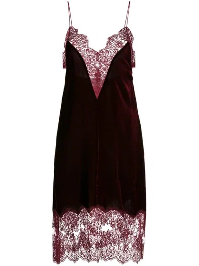 Shop Stella Mccartney Lace Details Slip Dress - Pink