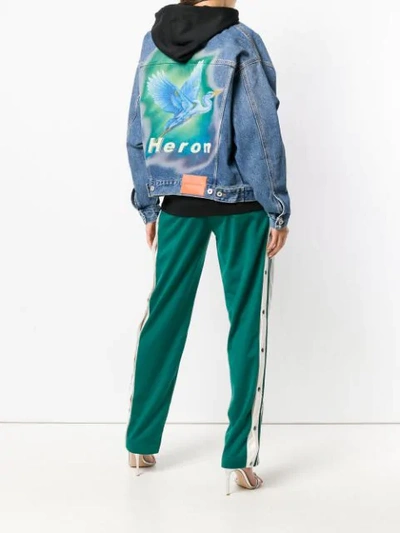 Shop Heron Preston Oversized Denim Jacket - Blue