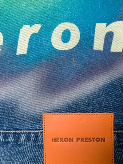 Shop Heron Preston Oversized Denim Jacket - Blue