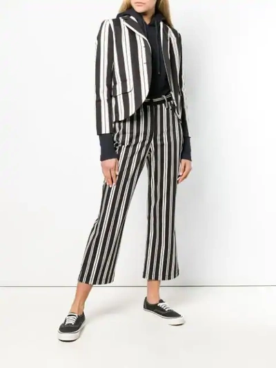 Shop Marc Jacobs Cropped Striped Jacket In Black