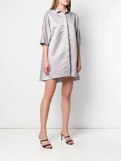 Shop Styland Oversized Shirt Dress In Grey