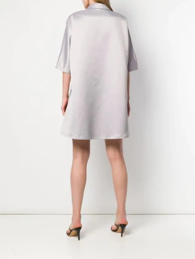 Shop Styland Oversized Shirt Dress In Grey