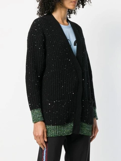 Shop N°21 Wool-blend Cardigan With Sequins In Black