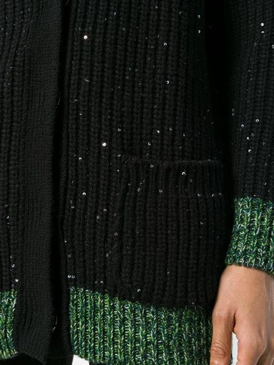 Shop N°21 Wool-blend Cardigan With Sequins In Black